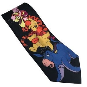 Disney Pooh Tie Eeyore Tigger Piglet Tied Black